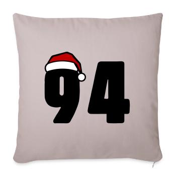 94 Numéro Noël - Housse de coussin décorative 45 x 45 cm - taupe clair - Devant
