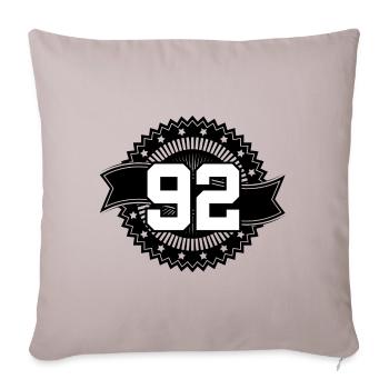92 Number Emblem - Sofa pillowcase 17,3'' x 17,3'' (45 x 45 cm) - light taupe - Front