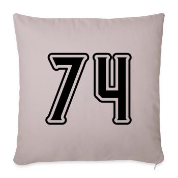 74 number symbol - Sofa pillowcase 17,3'' x 17,3'' (45 x 45 cm) - light taupe - Front