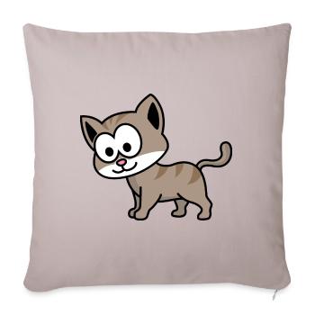 Katze Comic Tier - Sofakissenbezug 45 x 45 cm - helles Taupe - Vorne