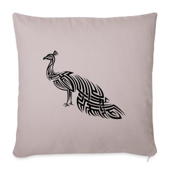 Peacock Tribal Tattoo - Sofa pillowcase 17,3'' x 17,3'' (45 x 45 cm) - light taupe - Front