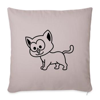 Katze Comic Tier - Sofakissenbezug 45 x 45 cm - helles Taupe - Vorne