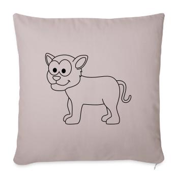 Panther Comic Animal - Housse de coussin décorative 45 x 45 cm - taupe clair - Devant