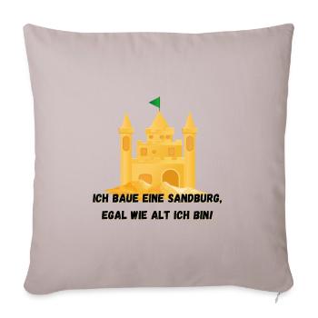 Château de sable - Je construirai un château de sable, quel que soit son âge - Housse de coussin décorative 45 x 45 cm - taupe clair - Devant