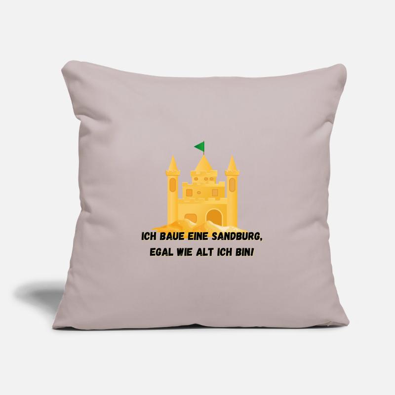 Château de sable - Je construirai un château de sable, quel que soit son âge Housse de coussin décorative 45 x 45 cm