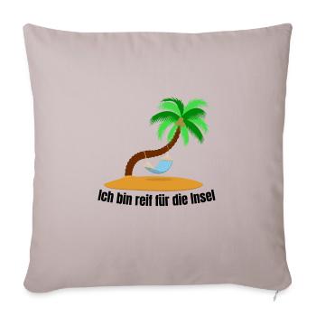 Je suis mûr pour l’île, Lonely Island Palm - Housse de coussin décorative 45 x 45 cm - taupe clair - Devant
