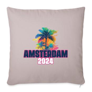 Amsterdam 2024 Holiday Palm Blob - Sofa pillowcase 17,3'' x 17,3'' (45 x 45 cm) - light taupe - Front
