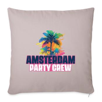 Vacances de l’équipage de fête à Amsterdam - Housse de coussin décorative 45 x 45 cm - taupe clair - Devant