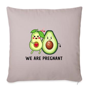 we are pregnant - Avocado Eltern - Sofakissenbezug 45 x 45 cm - helles Taupe - Vorne
