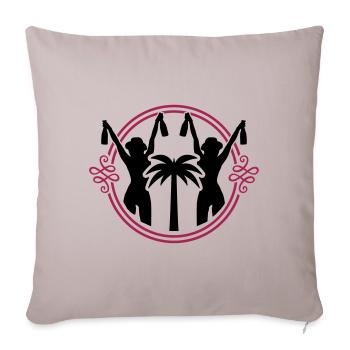 filles fête palm femmes vacances silhouette - Housse de coussin décorative 45 x 45 cm - taupe clair - Devant