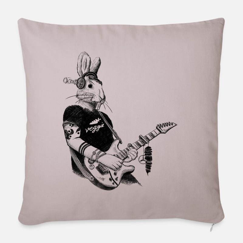 Veggie Guitar Bunny Design - Sofakissenbezug 45 x 45 cm - helles Taupe