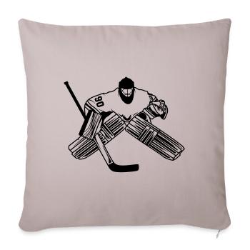 Hockey de hockey gardien de but silhouette hockey - Housse de coussin décorative 45 x 45 cm - taupe clair - Devant
