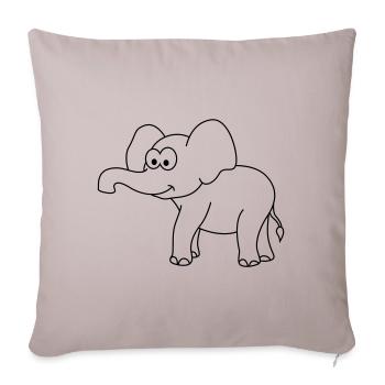Elephant Comic - Sofa pillowcase 17,3'' x 17,3'' (45 x 45 cm) - light taupe - Front