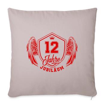 12 Zahl Wappen - Sofakissenbezug 45 x 45 cm - helles Taupe - Vorne