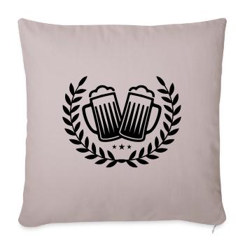 bier icon kranz - Housse de coussin décorative 45 x 45 cm - taupe clair - Devant