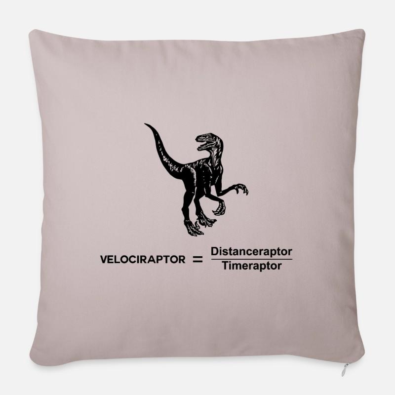 Velociraptor lustige Wissenschaft Grafik - Sofakissenbezug 45 x 45 cm - helles Taupe