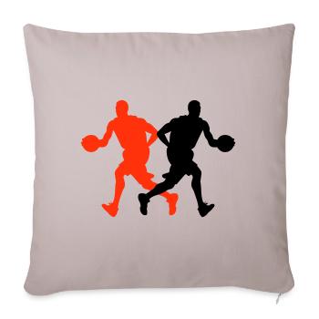 Joueur De Basket-ball Silhouette Joueur De Basket-ball Homme - Housse de coussin décorative 45 x 45 cm - taupe clair - Devant