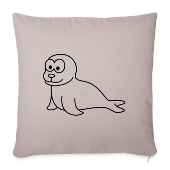 Seal Animal Comic - Sofa pillowcase 17,3'' x 17,3'' (45 x 45 cm) - light taupe - Front