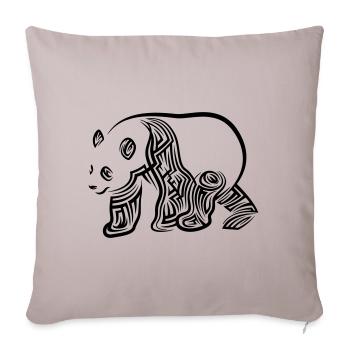 Panda Tribal Tattoo - Sofa pillowcase 17,3'' x 17,3'' (45 x 45 cm) - light taupe - Front