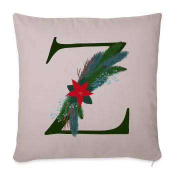 Z – dekoratives Schriftzeichen – Weihnachten - Sofakissenbezug 45 x 45 cm - helles Taupe - Vorne