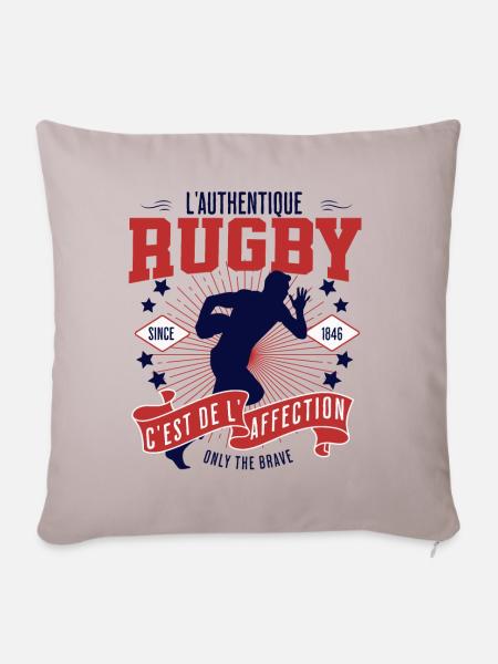 AUTHENTISCHES RUGBY IST ZUNEIGUNG - Sofakissenbezug 45 x 45 cm - helles Taupe