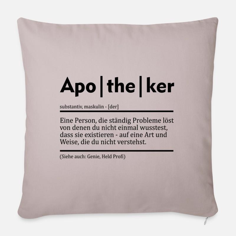 Apotheker Geschenk Apotheke - Sofakissenbezug 45 x 45 cm - helles Taupe