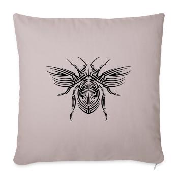 Honey Bee Tribal Tattoo - Sofa pillowcase 17,3'' x 17,3'' (45 x 45 cm) - light taupe - Front