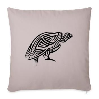 Tatouage tribal vautour - Housse de coussin décorative 45 x 45 cm - taupe clair - Devant