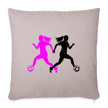 Female Soccer Player Silhouette Soccer Player Woman - Sofa pillowcase 17,3'' x 17,3'' (45 x 45 cm) - light taupe - Front
