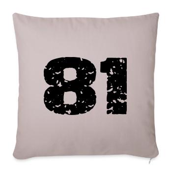 81 Numéro maillot - Housse de coussin décorative 45 x 45 cm - taupe clair - Devant