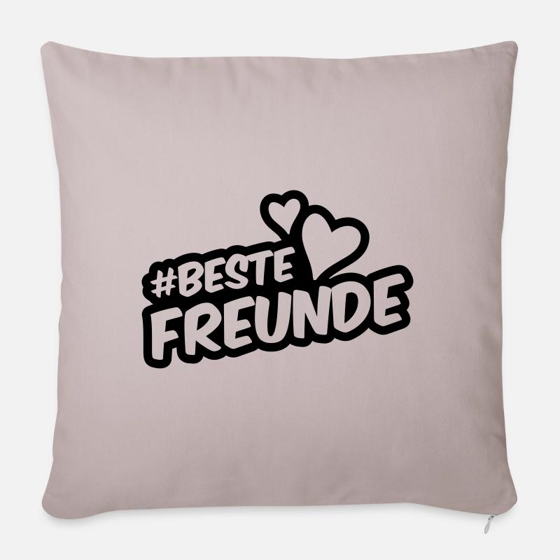Beste Freunde Freundschaft - Sofakissenbezug 45 x 45 cm - helles Taupe