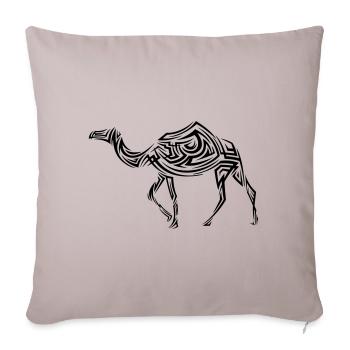 Tatouage tribal camel - Housse de coussin décorative 45 x 45 cm - taupe clair - Devant