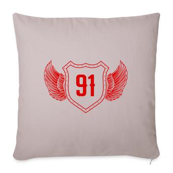 91 Nombre d’armoiries - Housse de coussin décorative 45 x 45 cm - taupe clair - Devant