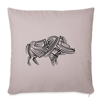 Wild Boar Tribal Tattoo - Sofa pillowcase 17,3'' x 17,3'' (45 x 45 cm) - light taupe - Front