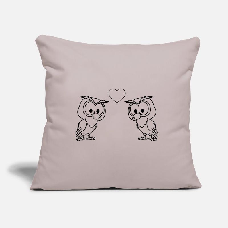 Eule Comic Paar liebe Sofakissenbezug 45 x 45 cm