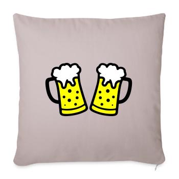 Chope de bière symbole de bière - Housse de coussin décorative 45 x 45 cm - taupe clair - Devant