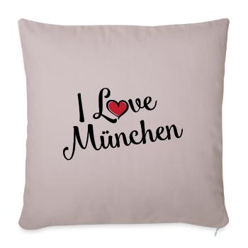 I Love Munich - Sofa pillowcase 17,3'' x 17,3'' (45 x 45 cm) - light taupe - Front