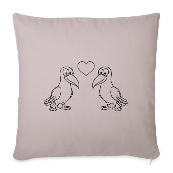 Crow Comic Couple Amour - Housse de coussin décorative 45 x 45 cm - taupe clair - Devant