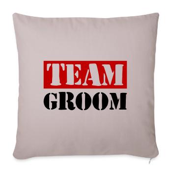 Mariage de l’équipe Groom Dicton - Housse de coussin décorative 45 x 45 cm - taupe clair - Devant