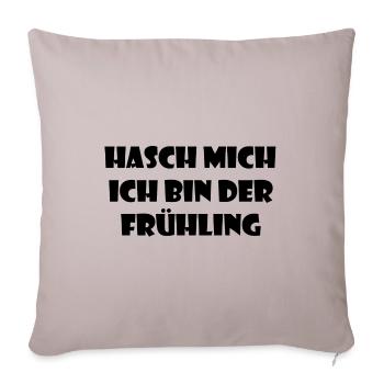 Hachez-moi, je suis le printemps ! -noir - Housse de coussin décorative 45 x 45 cm - taupe clair - Devant