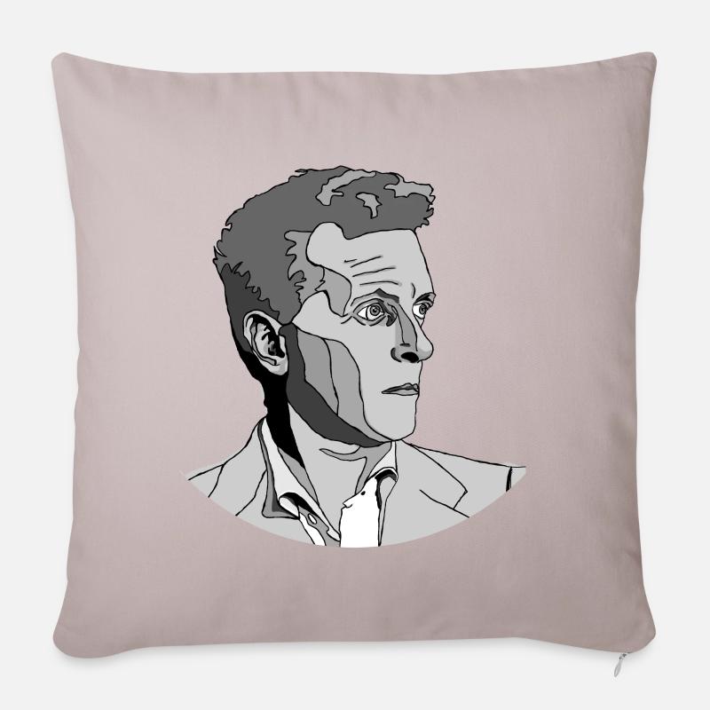 Ludwig Wittgenstein - Sofakissenbezug 45 x 45 cm - helles Taupe