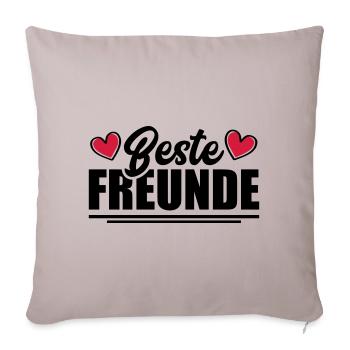 Beste Freunde Freundschaft - Sofakissenbezug 45 x 45 cm - helles Taupe - Vorne