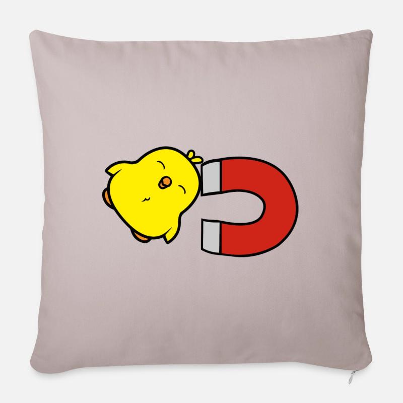 Aimant à poussins - Housse de coussin décorative 45 x 45 cm - taupe clair