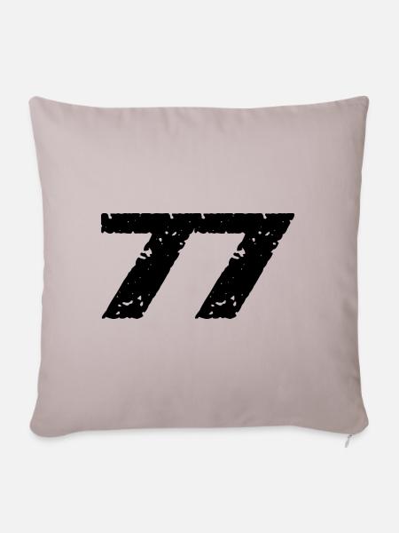 77 Zahl Trikot - Sofakissenbezug 45 x 45 cm - helles Taupe