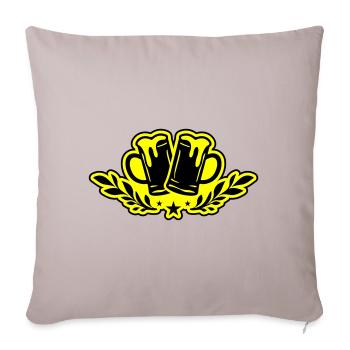 Verre à bière Chope de bière Bière - Housse de coussin décorative 45 x 45 cm - taupe clair - Devant