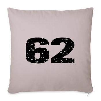 62 Maillot numéro - Housse de coussin décorative 45 x 45 cm - taupe clair - Devant