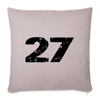27 Maillot numéro - Housse de coussin décorative 45 x 45 cm - taupe clair - Devant