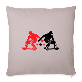 Skateboard Homme Silhouette Skateboard - Housse de coussin décorative 45 x 45 cm - taupe clair - Devant