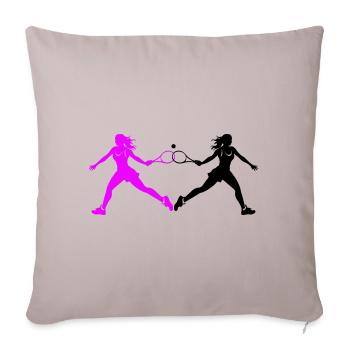 Silhouette de joueur de tennis - Housse de coussin décorative 45 x 45 cm - taupe clair - Devant