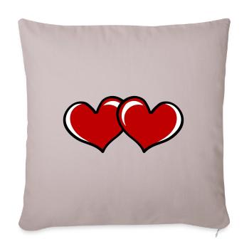 hearts symbol - Sofa pillowcase 17,3'' x 17,3'' (45 x 45 cm) - light taupe - Front